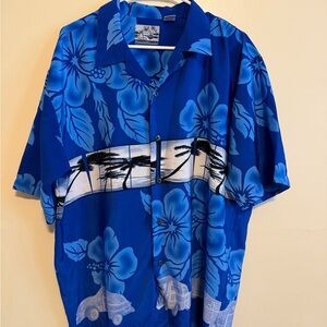 Tropical Blue Floral Men's Shirt